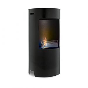 Frankystar - Giulio Cesare - Cheminée bioéthanol sur pied avec brûleur de 1,5L. Cheminée bioéthanol sur pied en acier inoxydable et verre trempé.