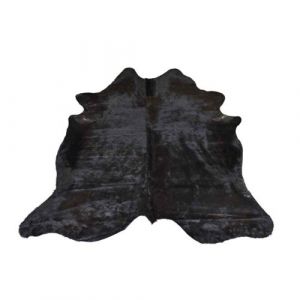 Tapis D&eacute;co Peau de Vache 218x225cm Noir