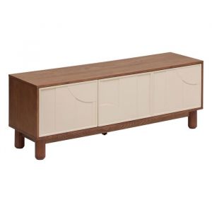 Meuble bas 2 portes 4 étagères Jilani marron