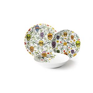Excelsa Calavera Service de 18 assiettes en porcelaine