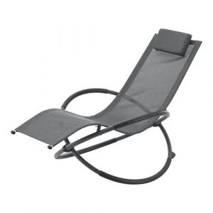 Image de [en casa] Fauteuil de jardin à bascule Pulsano capacité de charge 150 kg gris foncé