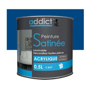 Addict Peinture acrylique de décoration Satinée 05 L - Marine - ADD111899 - Bleu marine