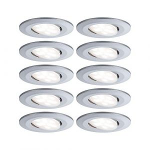 Image de Paulmann 99923 Calla LED Rond avec 10 x 6 W IP65 Spot encastrable éclairage d'armoire en Plastique 4000 K, Mat chromé