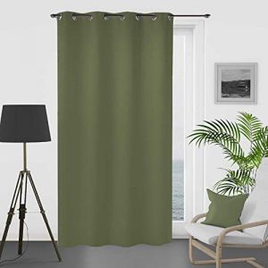 Soleil d'Ocre Occultant Rideau, Polyester, Vert, 140 x 250 cm