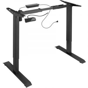 TecTake Bureau Assis Debout Pied de Bureau Electrique Réglable Hauteur et Largeur 121 cm x 65 cm x 121 cm en Acier Noir