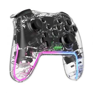 Manette Switch Sans Fil, Manette de Jeu Bluetooth avec &Eacute;clairage RGB Fonction Turbo & Vibration pour Nintendo Switch 2/Android/PC