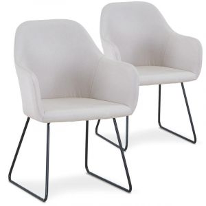 No Chaise/Fauteuil Epok Métal Noir et Tissu Beige