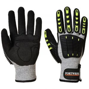 Portwest Gants de protection thermique anti-coupure Gris / Noir 9