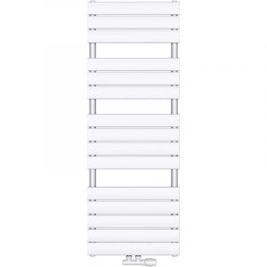 Radiateur de Salle de Bain Sèche-Serviette 140x50cm Radiateur à Eau Chaude Vertical Blanc Sèche-serviettes de Salle de Bains - Blanc - Sogood