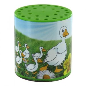 Boîte À Meuh Ou Boîte À Canard Traditionnelle Pour Entendre Le Cri D'un Canard (Coin Coin) Avec Étiquette De Canards Et De Canetons