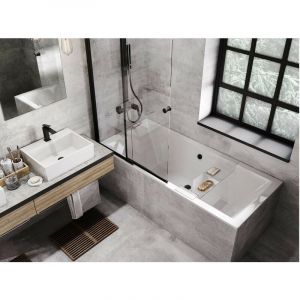 Baignoire rectangulaire blanc à encastrer 175 x 80 cm - Repose Tête OFFERT - QUADRO SLIM