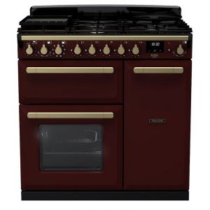 Falcon PIANO DE CUISSON ESTEL DELUXE TAB GAZ 100 CM BORDEAUX LAITON ANTIQUE