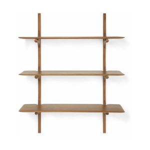 Ethnicraft &Eacute;tag&egrave;re murale 3 &eacute;tages en acajou massif 100 x 35 x 126 cm PI Accessorie