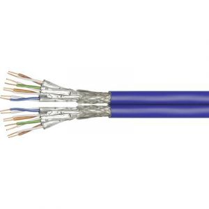 Goobay Câble réseau CAT 7a S/FTP 91896 4 x 2 x 0.32 mm² bleu 100 m