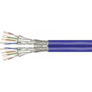 Image de Goobay Câble réseau CAT 7a S/FTP 91896 4 x 2 x 0.32 mm² bleu 100 m