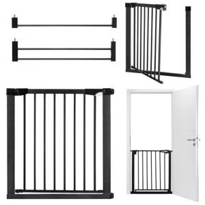 Momi Paxi Plus ¿ Barrière De Sécurité ¿ Barrière Escalier Pour Enfant 75-82cm (Max 103cm) - Installation Facile Sans Vis ¿ Noir