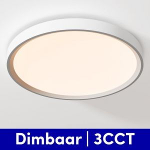 Nolt plafonnier dimmable - Eclairage de salle de bain - Plafonnier - Lampe de salle de bain 3CCT - 24W - ⌀ 30cm - Blanc