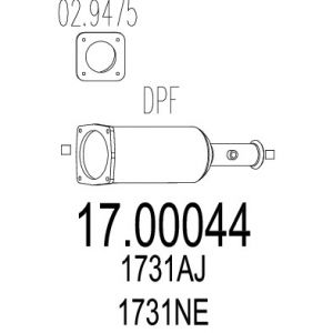 MTS Sportartikel Filtre à particules / à suie, échappement : 1700044