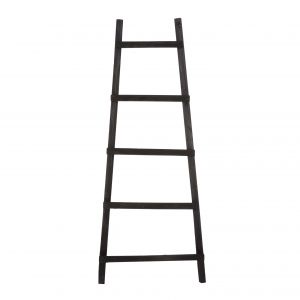 Image de House of Seasons Échelle de decoration - L29 x B49 x H119 cm - Bois de peuplier - Noir
