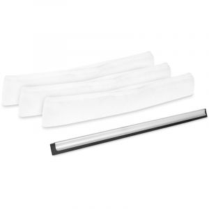 VONROC Kit de remplacement pour la tête de nettoyage de vitres 2-en-1 TB802AA - 3x chiffons de nettoyage de vitres en microfibre - 1x balai d'essuie-glace