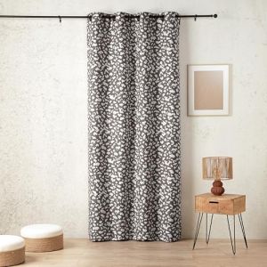 LINDER Rideau Isolant Thermique et phonique - Style Nature - Gris Lave - œillets Canon de Fusil - 140x240cm - 62% Polyester 37% Coton 1% Autres Fibres - Collection Bouleau