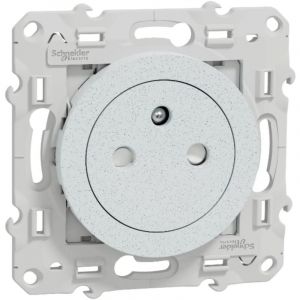 Schneider Electric Prise affleurante avec terre 2P+T Blanc recyclé 16A - Odace