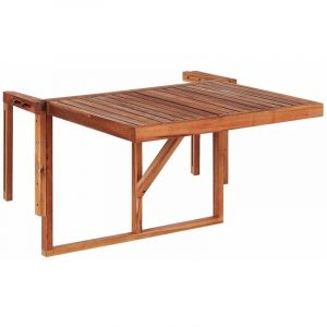 Image de Beliani Table de balcon rabattable en bois acacia foncé 60 x 40 cm UDINE