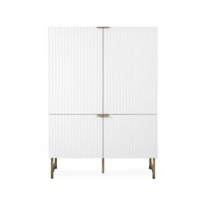 Image de Calicosy Buffet haut 4 portes H142 x L100 cm - Blanc