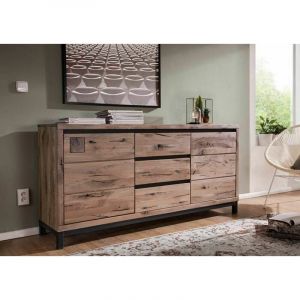 Massivmoebel24 - Buffet 175x45 Chêne sauvage huilé Bianco villanders 209 - beige