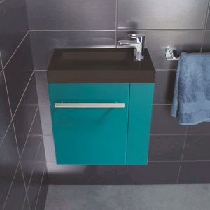 Meuble LAVE MAIN SEYMOUR Lagon avec plan vasque noir