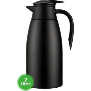 Travelhawk Thermos jug - 2 Liter - Pichet isotherme - Noir - Café - Thé - Pour boissons chaudes et froides