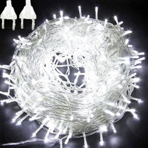 Guirlande Lumineuse Noël Halloween Imperméable IP65 50M 500LEDs Blanc,8 Mode,Pour Intérieure Extérieure Terrasse Mariage CE