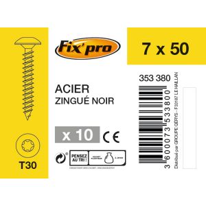 Image de Fix'Pro Vis pent. 7x50 ac.noir tx /10