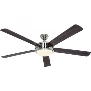 Image de Boutica-design Ventilateur de Plafond Titanium 162cm Chromé Noyer -