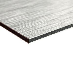 Panneau Composite Aluminium Brossé 3 mm. Plaque alu avec au Centre un Polyéthylène (pvc) Aluminium Composite Brossé 3 mm d'épaisseur - 50 x 80 cm