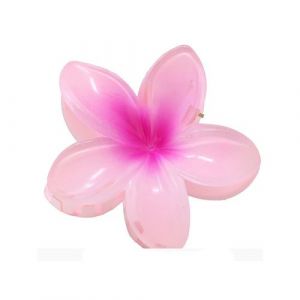 Pince à cheveux pvc fleur hawaï 8cm rose-fuchsia - générique 27252