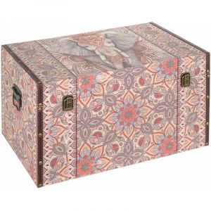 United Labels Grand Coffre de rangement Éléphant Ethnique 70 cm