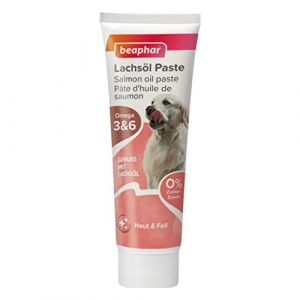 Beaphar Pâte d'huile de Saumon - pour Chiens - Omega 3 et 6 - Délice avec de l'huile de Saumon - pour Une Peau Saine et Un Beau Pelage - sans céréales - 0% de Sucre ajouté - 100 g