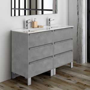 -10% - Cosyneo - Meuble de salle de bain 120cm - sans miroir - TIRIS 3C