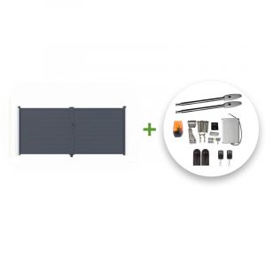 Casanoov - Portail battant électrique eiger 300x160cm gris + Motorisation tanker B250