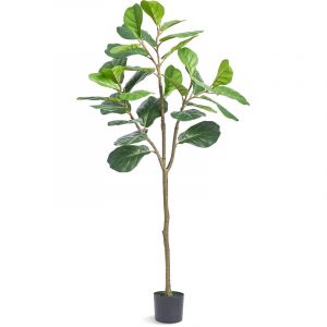 Vevor Arbre Artificiel 1556 mm Plante Artificielle pe Haut Figuier Lyre Faux Arbre Vert Pot 150x125 mm Decoration de Style Fausse Plante pour Maison