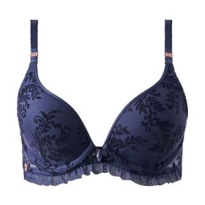 Brigitte Bardot Soutien-gorge ampliforme coques moulées bleu marine Festival