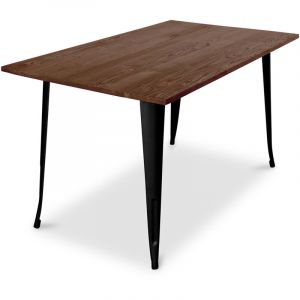 Privatefloor Table à manger rectangulaire - Industrielle - Bois - Tawny Noir