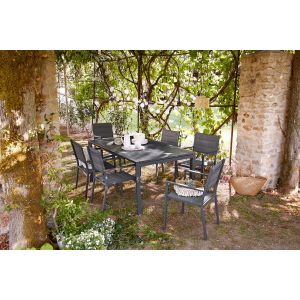 Mode de vie Fauteuil empilable New York - Aluminium - Gris anthracite