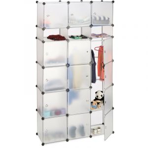 Image de Relaxdays Étagère cubes rangement penderie armoire compartiments plastique chaussures modulable - 4052025956257