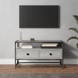 VidaXL Meuble TV sonoma gris 80x35x45 cm bois d'ingénierie - Grey sonoma