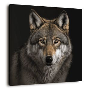 Ceanothe Tableau sur toile portrait loup 30x30 cm - Impression sur Toile Murale Décorative - Image imprimée en hd sur Toile - Toile sur Châssis en
