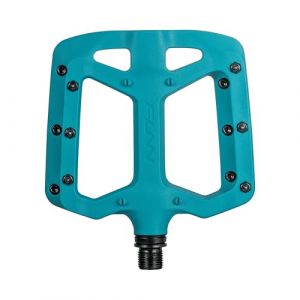 Funn Taipan Pédales de Vélo en Thermoplastique Renforcé de Fibre de Verre avec Axes CrMo de 9/16 Pouces et Broches Confortables pour Les Tibias pour VTT/BMX/Urbain/Gravier (Turquoise)