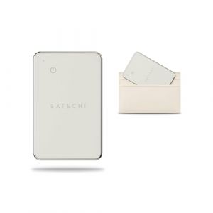 SATECHI FindAll Wallet Tracker, Carte Localisation Portefeuille avec Apple Find My, Recharge sans Fil, Alerte Sonore, R&eacute;sistante &agrave; l&rsquo;Eau pour Tous Les iPhone 17 16 15 &agrave; 12, iPad, Mac et Plus &ndash; Beige