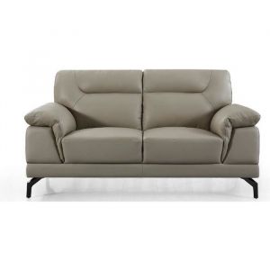 La Maison du Canapé Canapé 2 places Cuir BRODY - Beige